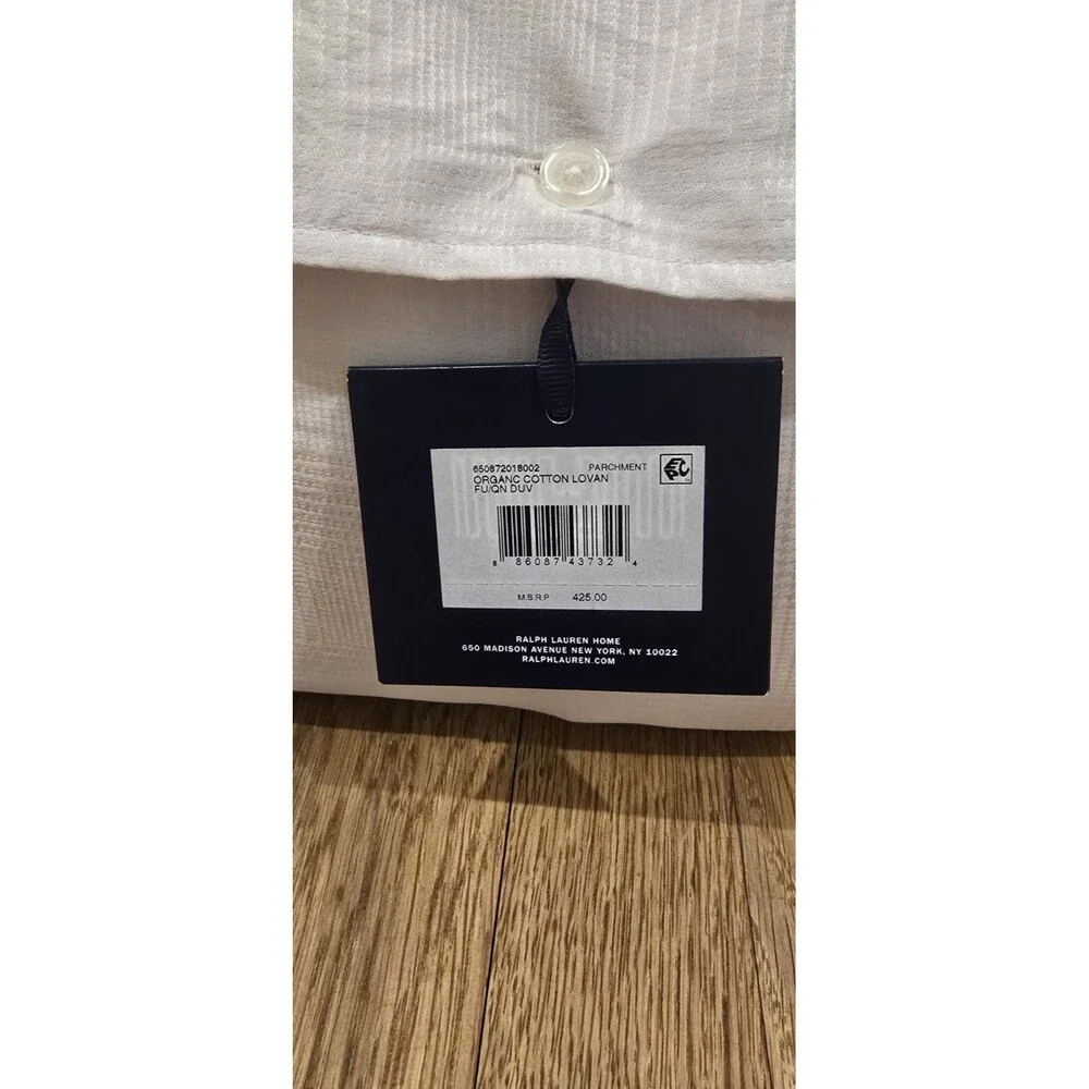 NWT RALPH LAUREN Organic Cotton Lovan Jacquard Full Queen Duvet Cover MSRP $425